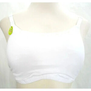 Loving‎ Moments L345 Maternity Wire Free Nursing Bra with Full Sling LARGE White